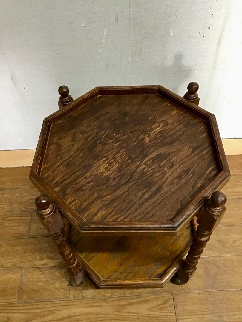 管301☆三越家具☆ブルージュ☆アンティーク☆八角ワゴン