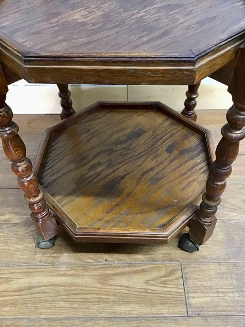 管301☆三越家具☆ブルージュ☆アンティーク☆八角ワゴン