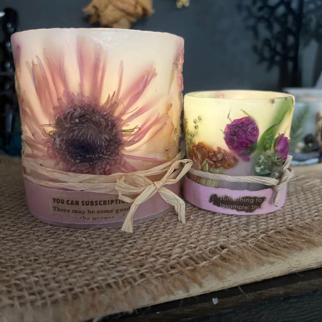 ㊳pinkボタニカルキャンドルホルダーset Ⅱ