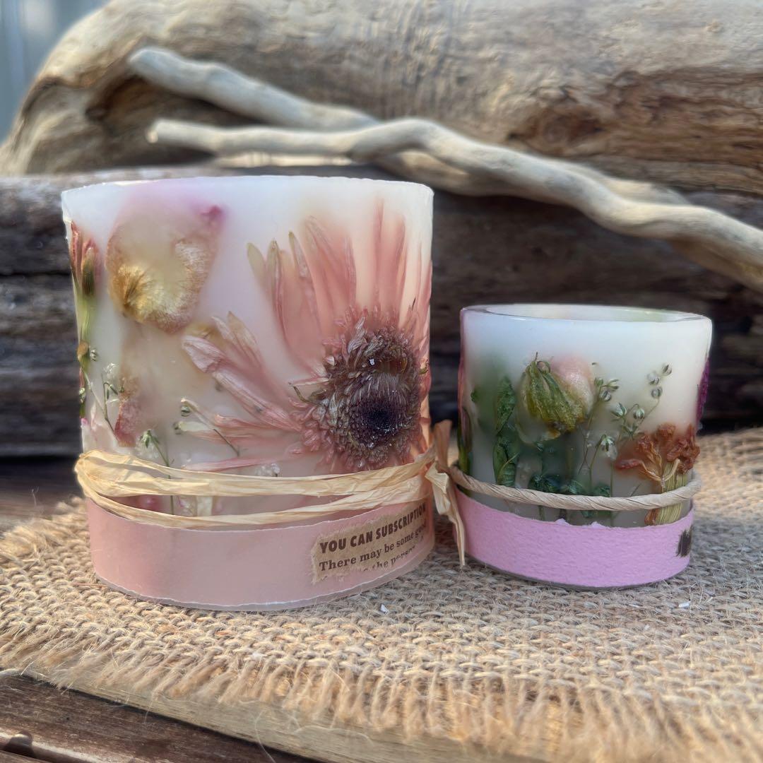 ㊳pinkボタニカルキャンドルホルダーset Ⅱ