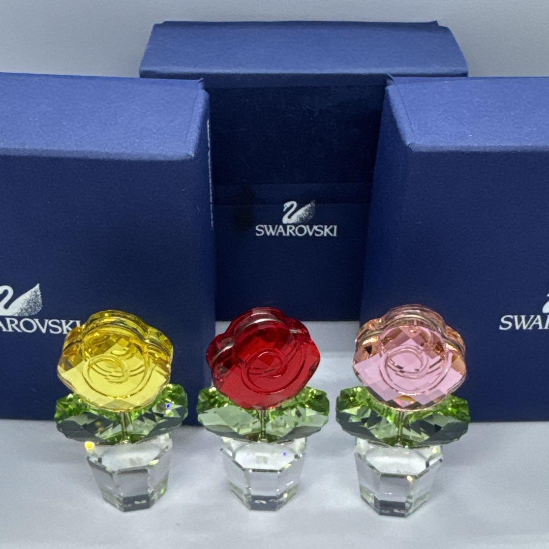 ✨箱付き✨SWAROVSKI クリスタル バラの花 置物