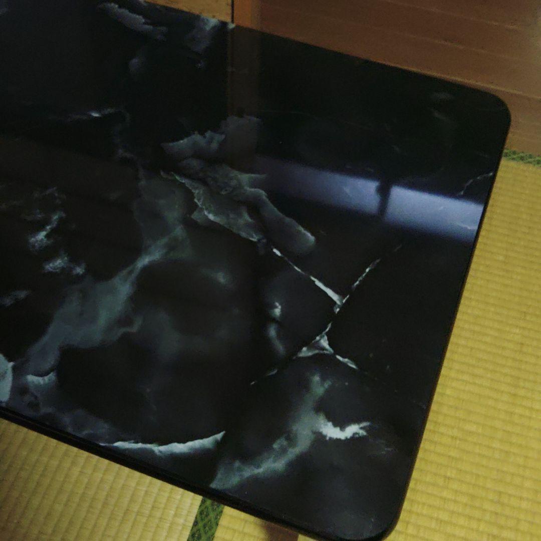 黒い大理石風?ローテーブル　センターテーブル