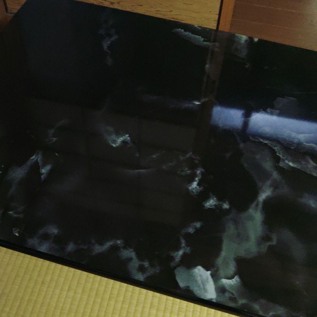 黒い大理石風?ローテーブル　センターテーブル
