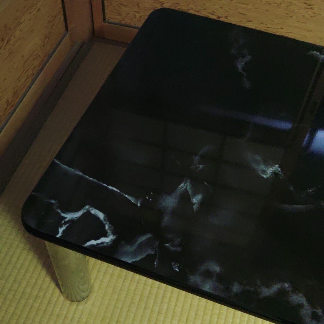 黒い大理石風?ローテーブル　センターテーブル