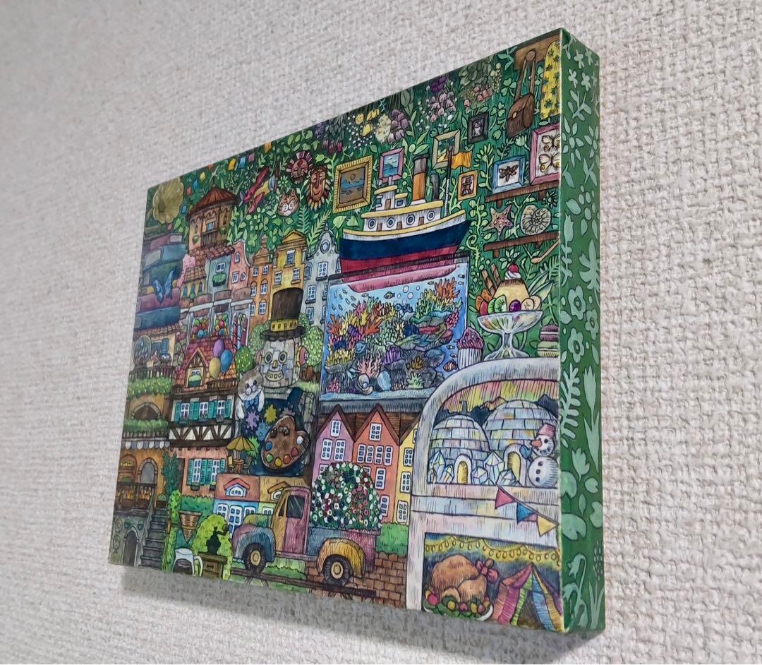 【原画】「スペース」 額縁付き ペン 水彩画