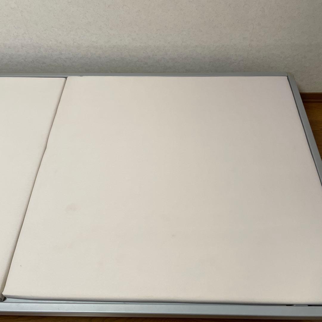 無印良品　シルバー×ホワイト シングルベッドフレーム