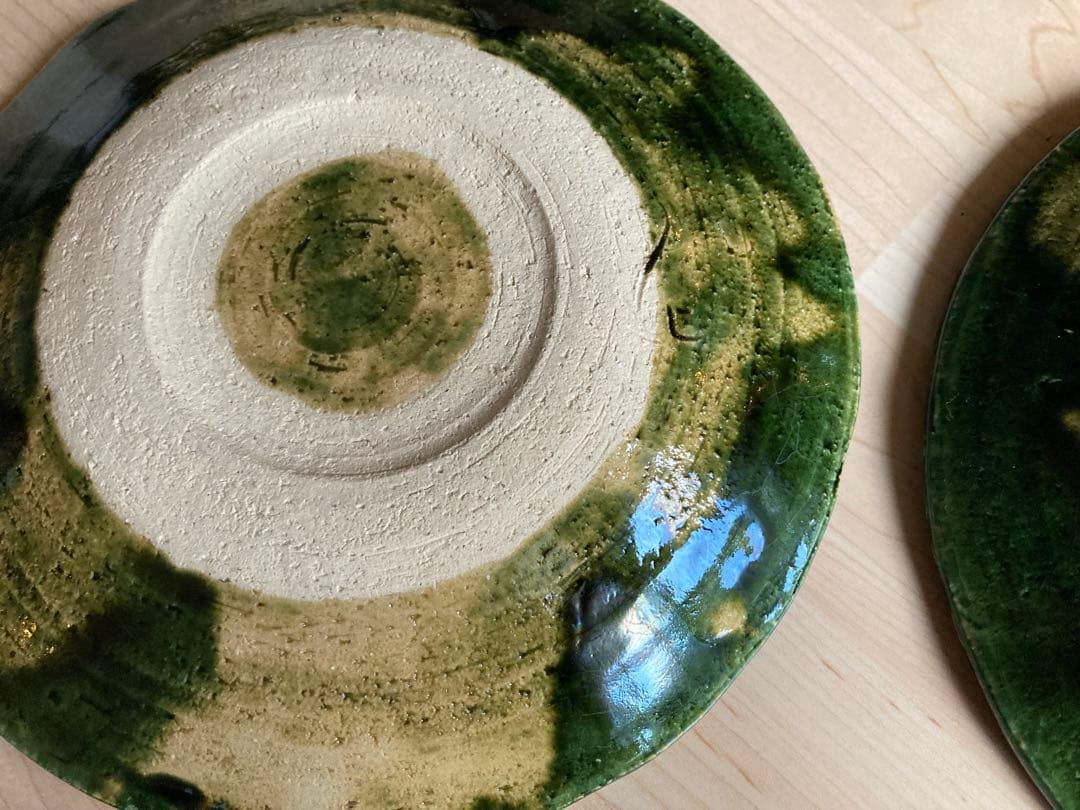 美濃焼(みのやき) 総織部櫛目7.5盛皿