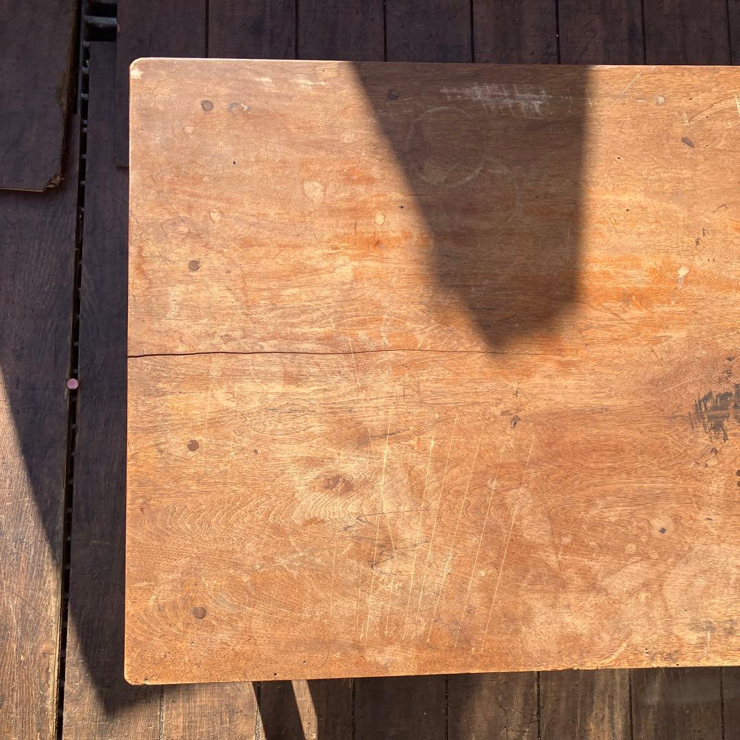 昭和レトロ 文机 座卓 引き出し2杯 当時物 古家具 アンティーク 作業台