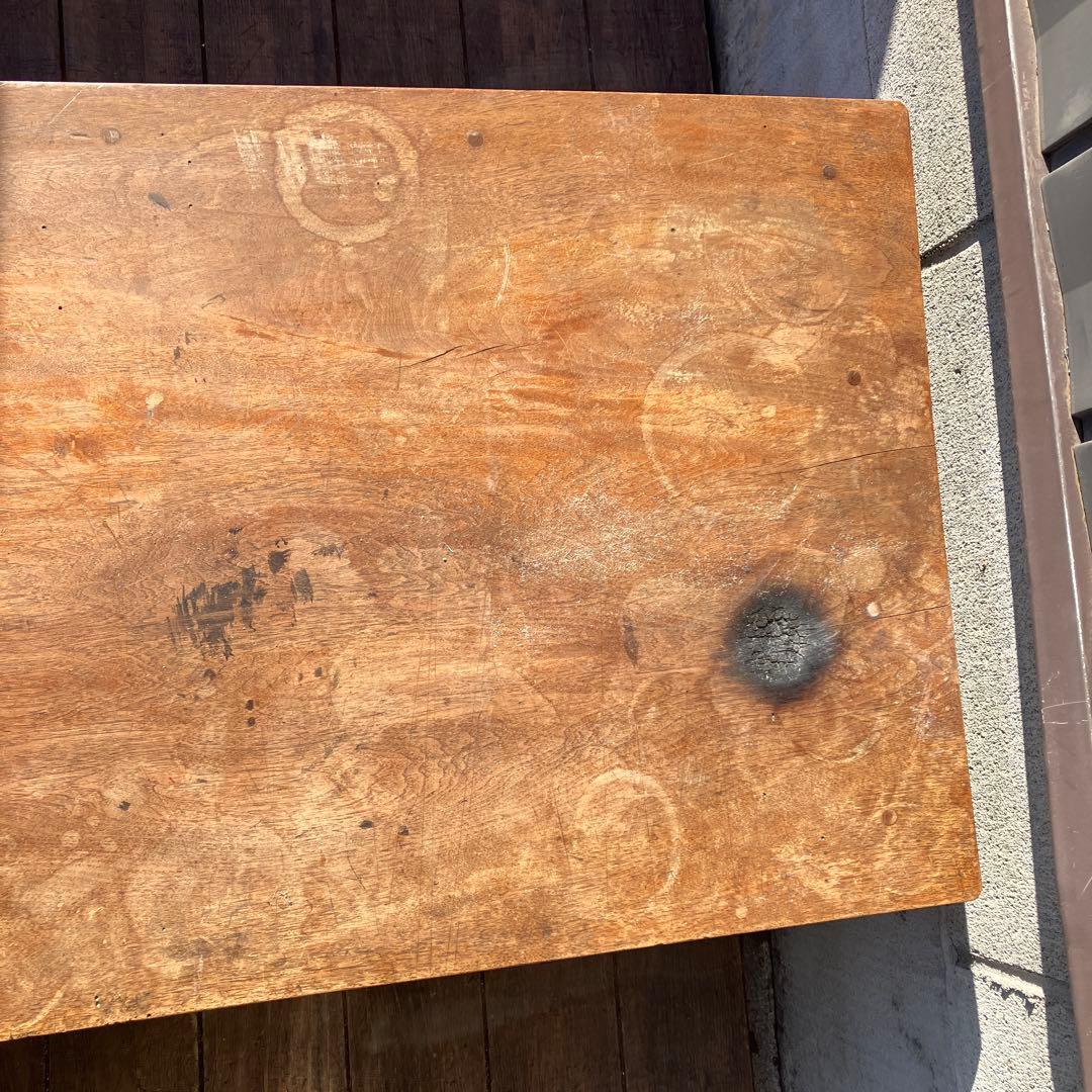 昭和レトロ 文机 座卓 引き出し2杯 当時物 古家具 アンティーク 作業台