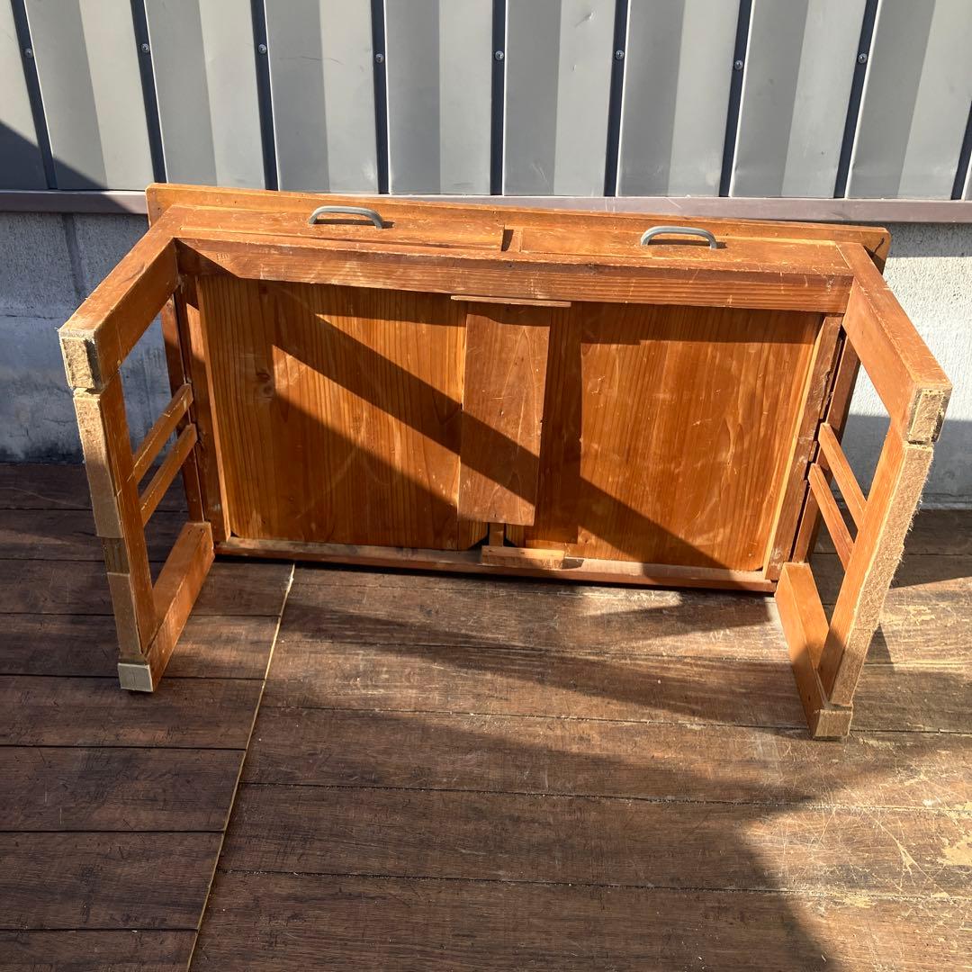 昭和レトロ 文机 座卓 引き出し2杯 当時物 古家具 アンティーク 作業台