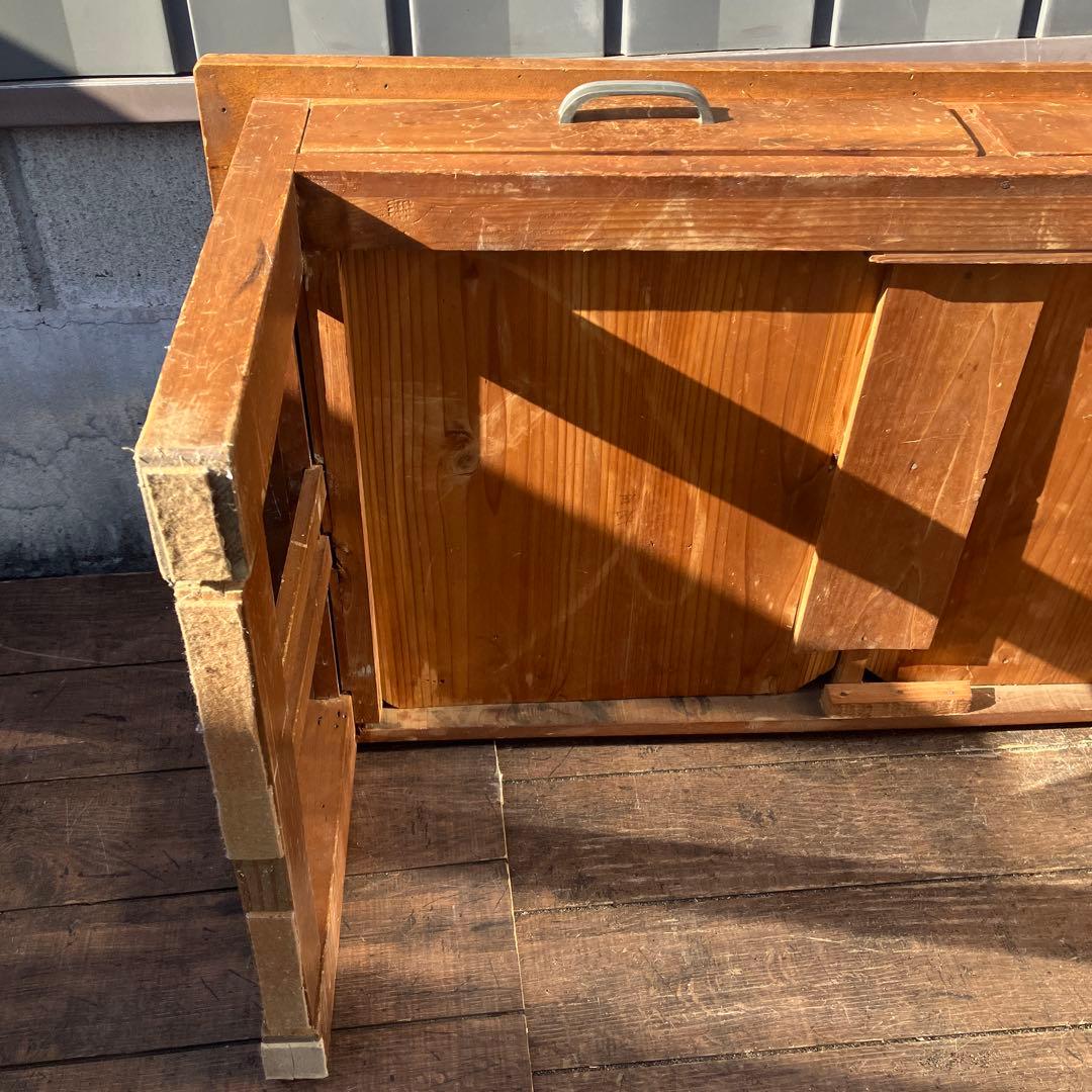 昭和レトロ 文机 座卓 引き出し2杯 当時物 古家具 アンティーク 作業台