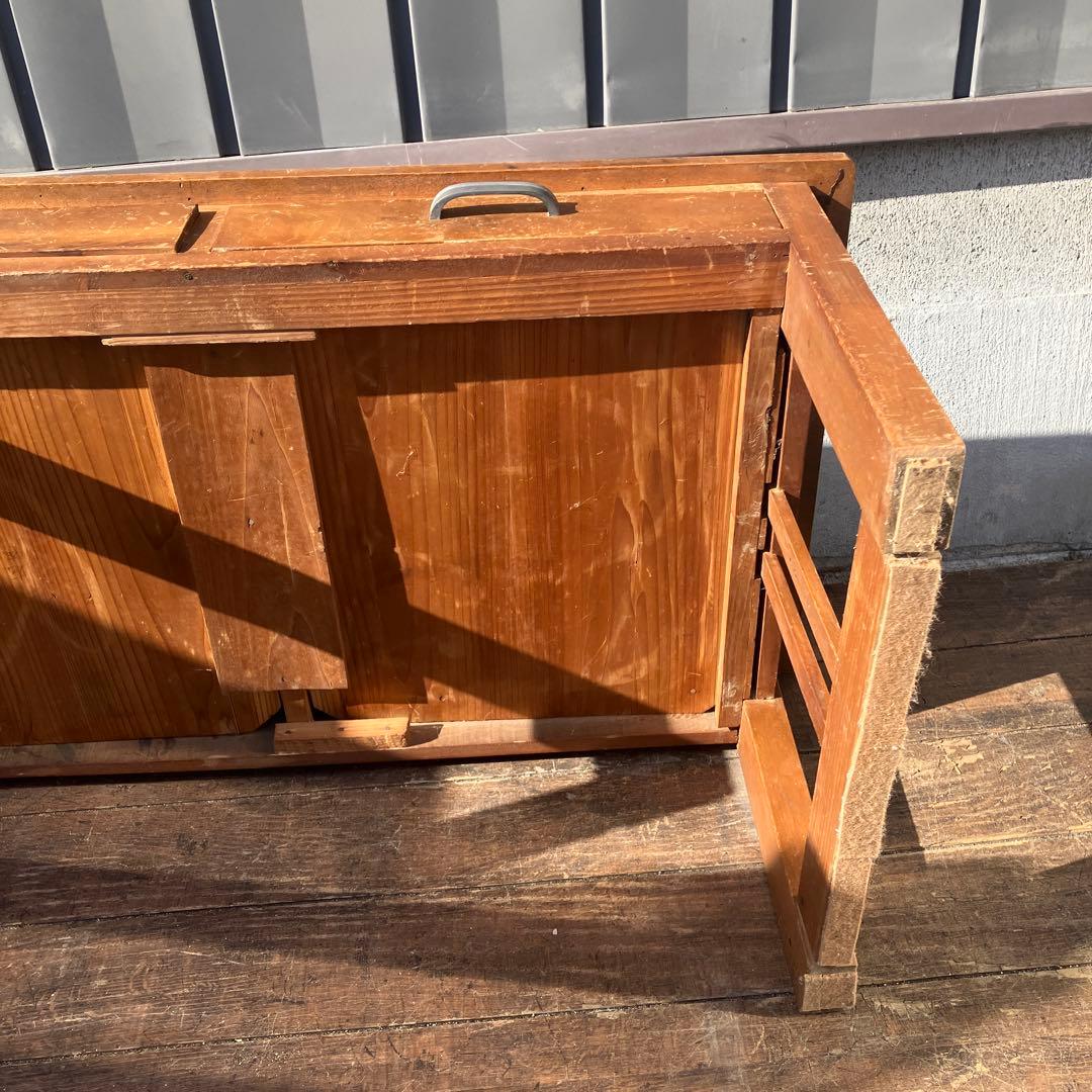 昭和レトロ 文机 座卓 引き出し2杯 当時物 古家具 アンティーク 作業台