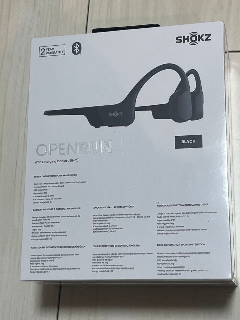 SHOKZ OPENRUN 骨伝導イヤフォン ブラック
