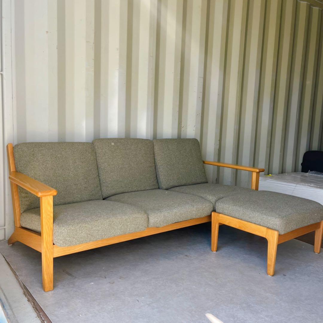 取付無料！ウニコ ヴィスカ 北欧風カバーリング3人掛けソファ・オットマン✨