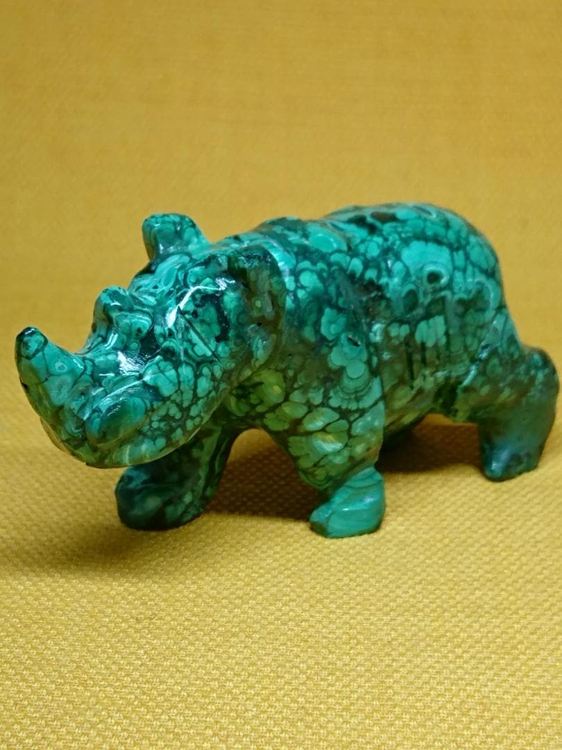 サイ　彫刻　天然石　彫像　オブジェ　置物　インテリア　工芸品　美術品　A3332