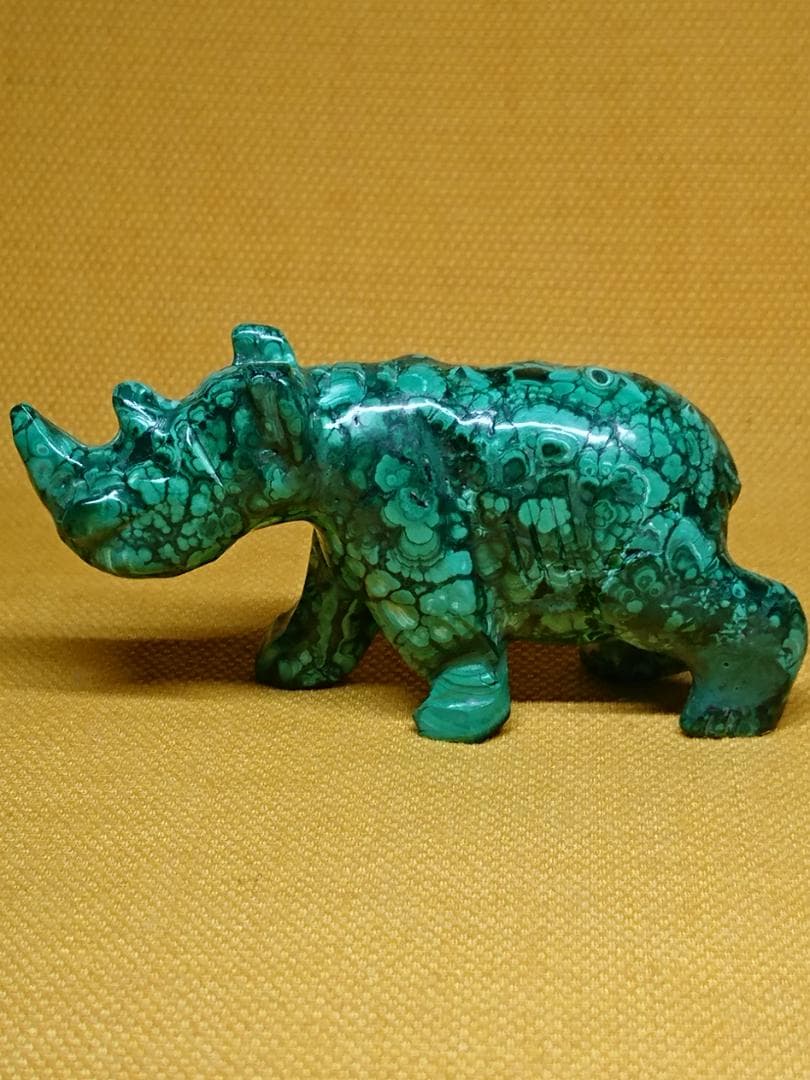 サイ　彫刻　天然石　彫像　オブジェ　置物　インテリア　工芸品　美術品　A3332