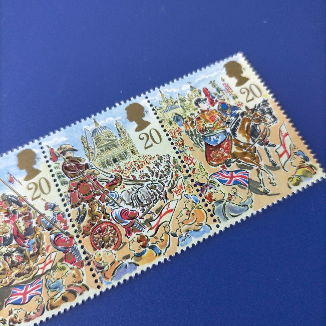 まとめ済6247 外国切手 イギリス 1989年 ロンドン市長就任パレード5連刷