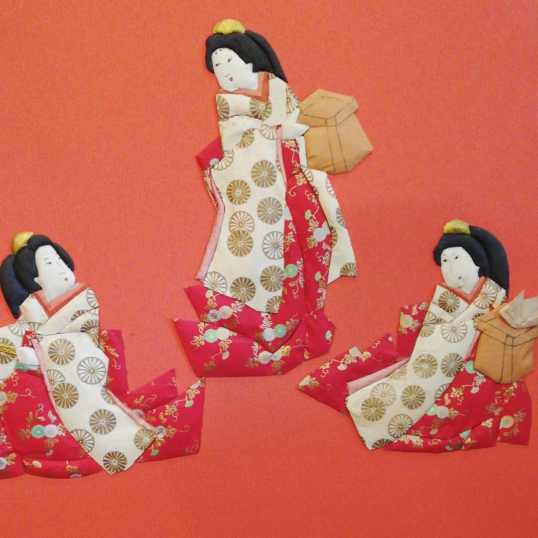 くるみ絵 雛飾り 特注パネル　2ヶセット