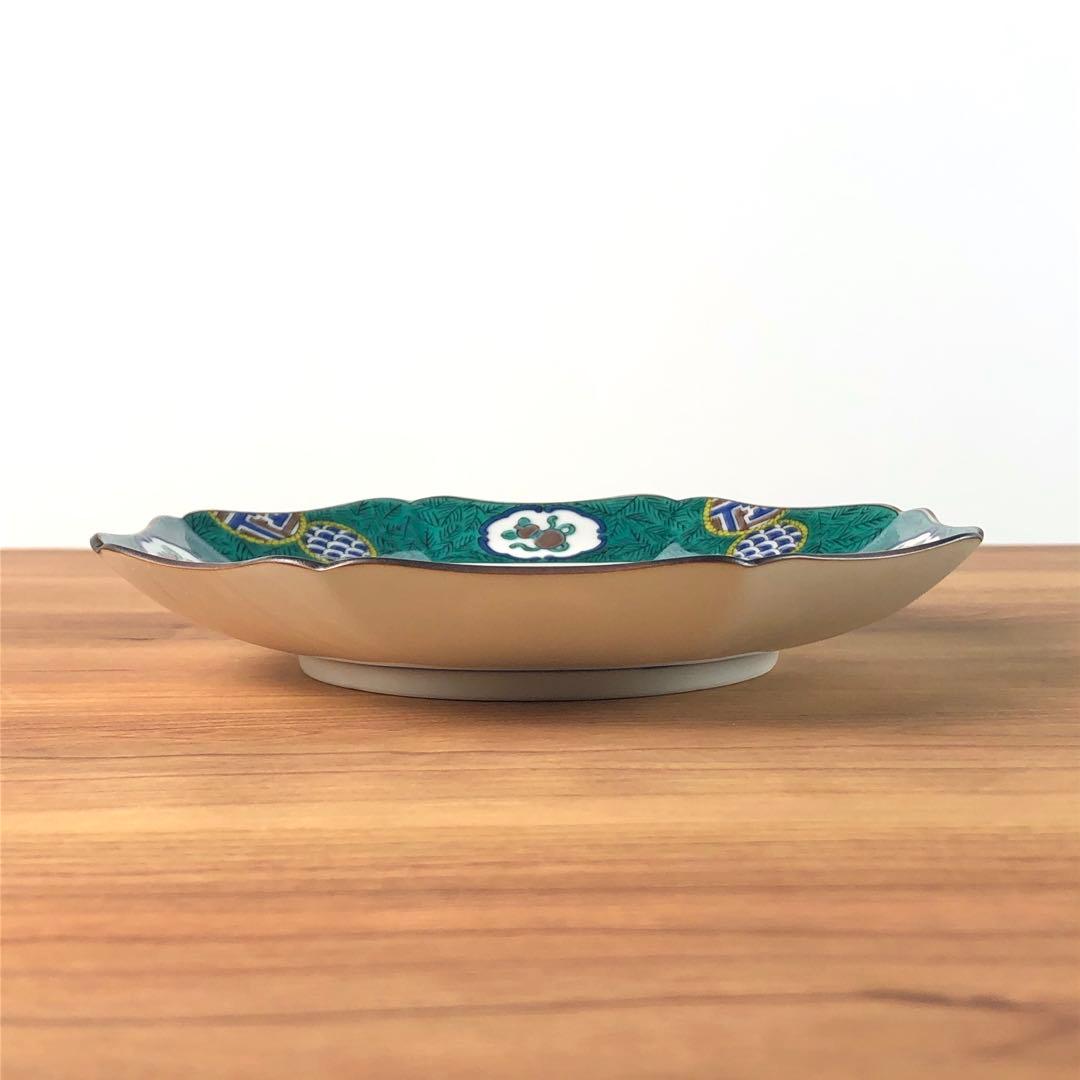 九谷焼　新品　5号皿揃　吉田屋風桃に鳥　小皿　2枚