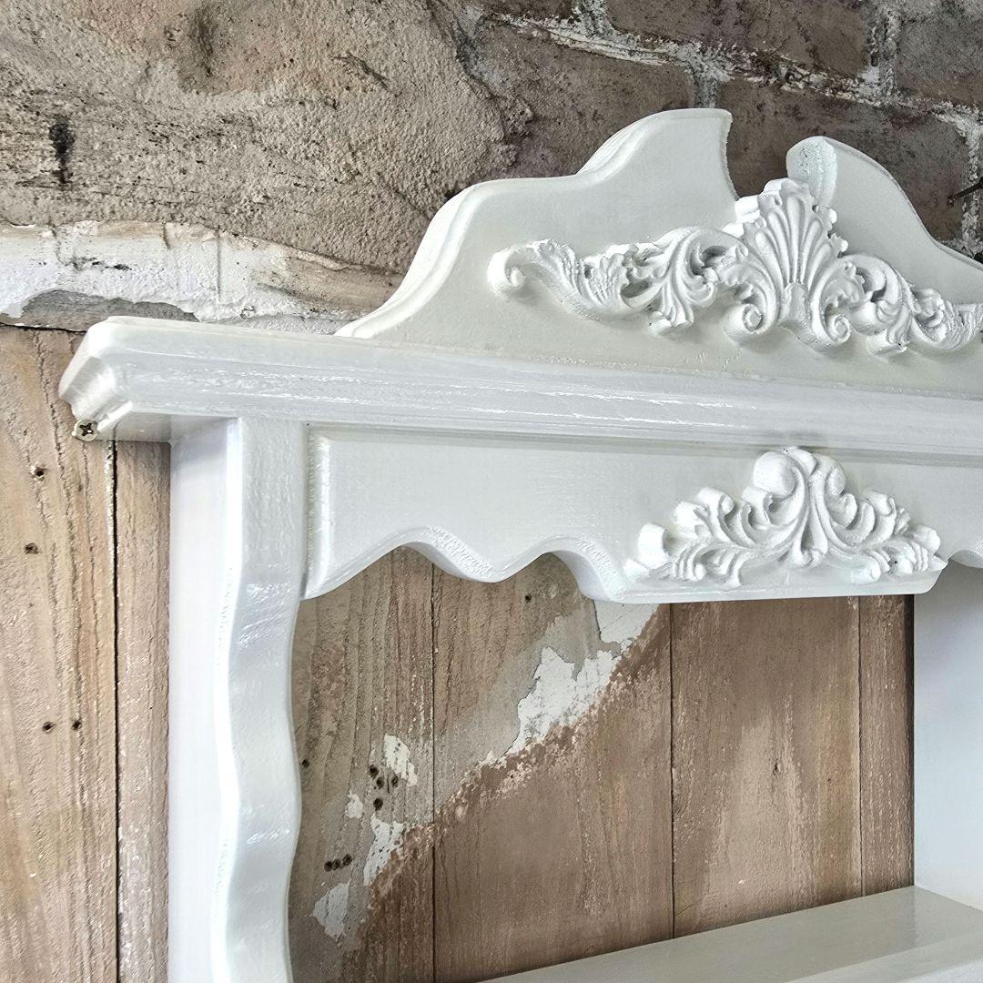 TOMMl フレンチアンティークシャビー壁掛けシェルフワイド400モール