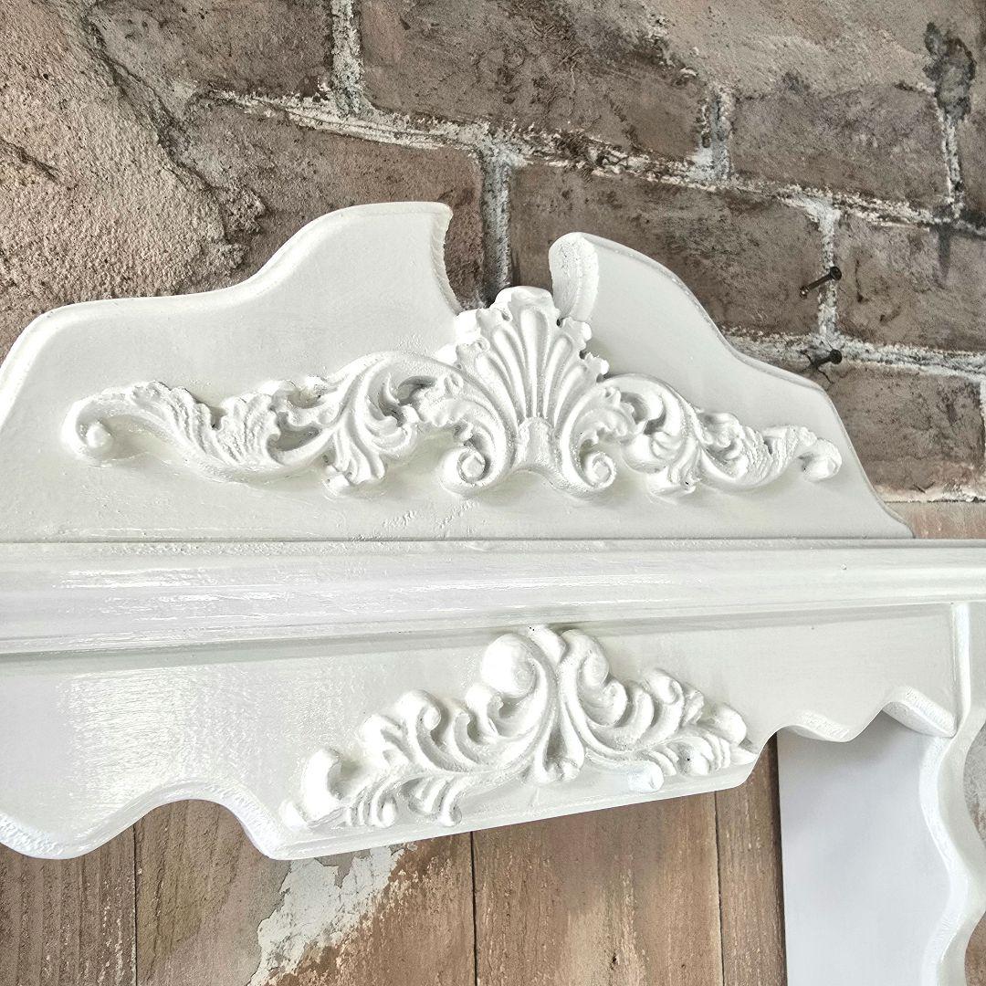 TOMMl フレンチアンティークシャビー壁掛けシェルフワイド400モール