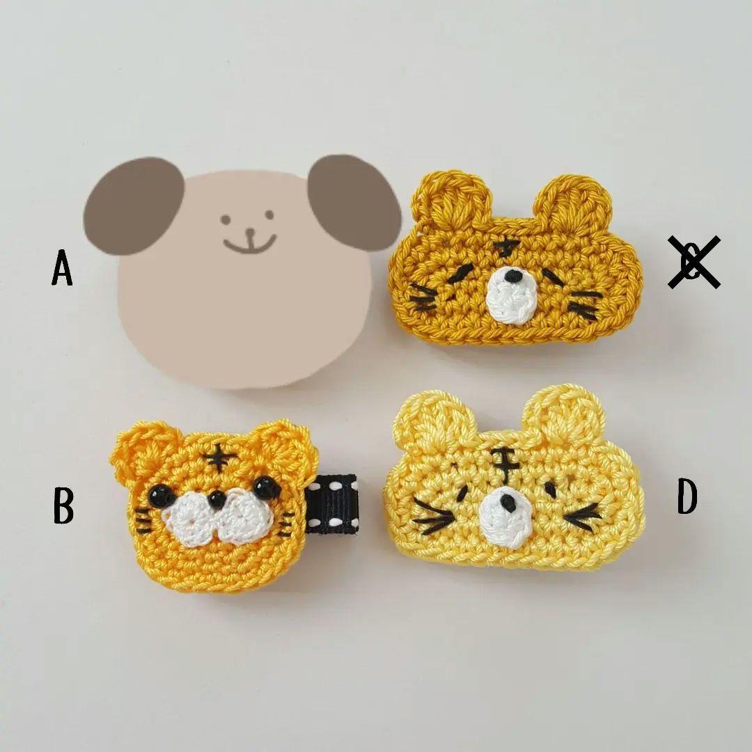 ꫛꫀꪝ【トラモチーフ】ベビーヘアクリップ　キッズヘアクリップ　ヘアピン