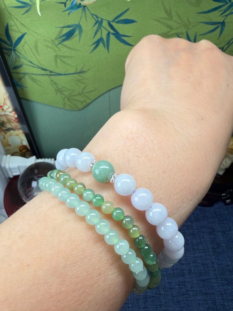 新年お祝い✨第一弾❣️ 天然A貨翡翠　開運龍神様ブレスレット