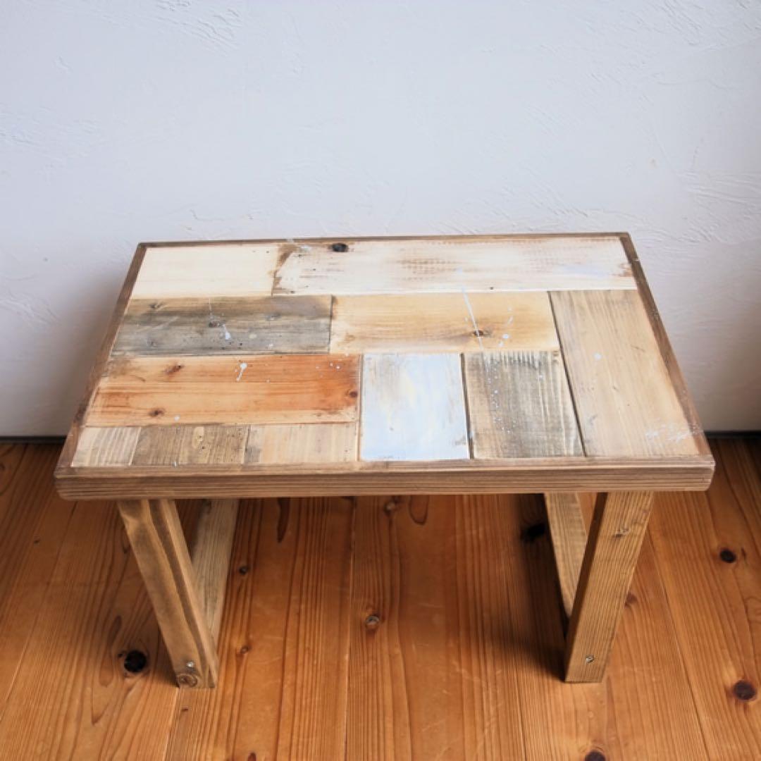 モザイク柄のカフェテーブル　インダストリアル 【ハンドメイド家具】