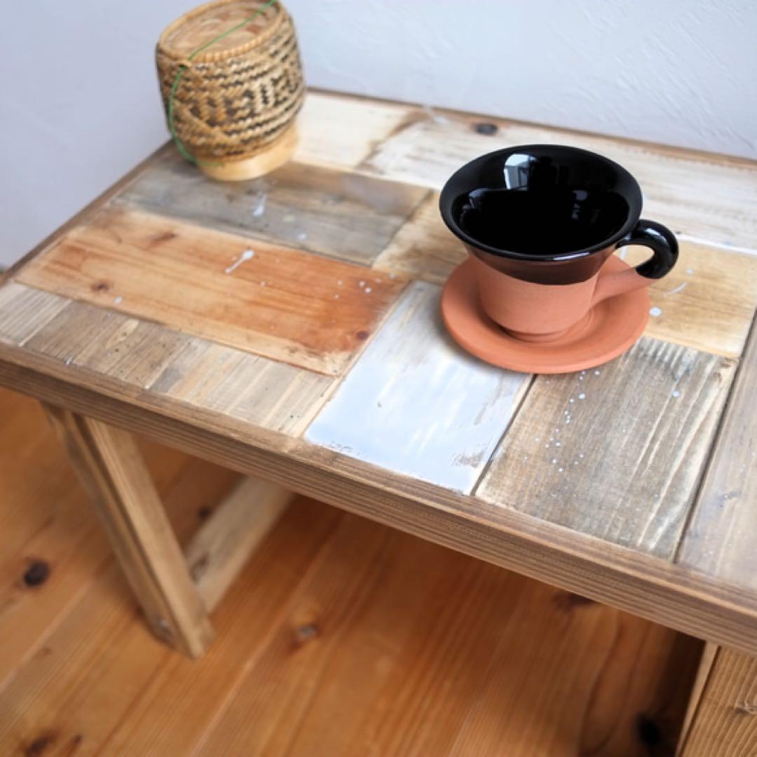 モザイク柄のカフェテーブル　インダストリアル 【ハンドメイド家具】