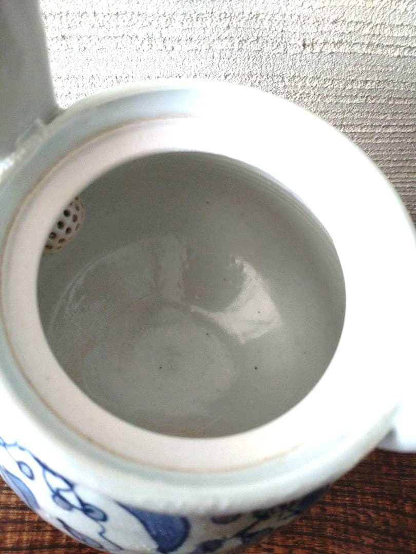 ティーポット　急須　染付　作家もの　金継ぎ修理済み