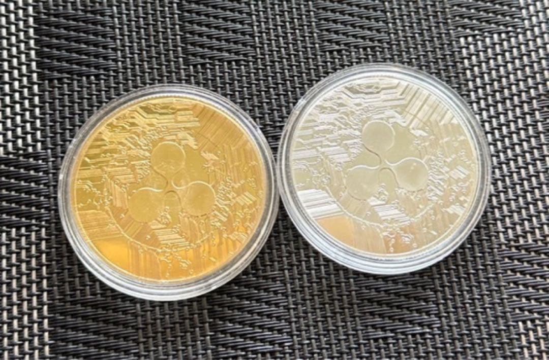 XRP リップル 仮想通貨　メダル　　シルバー　ゴールデン　セット