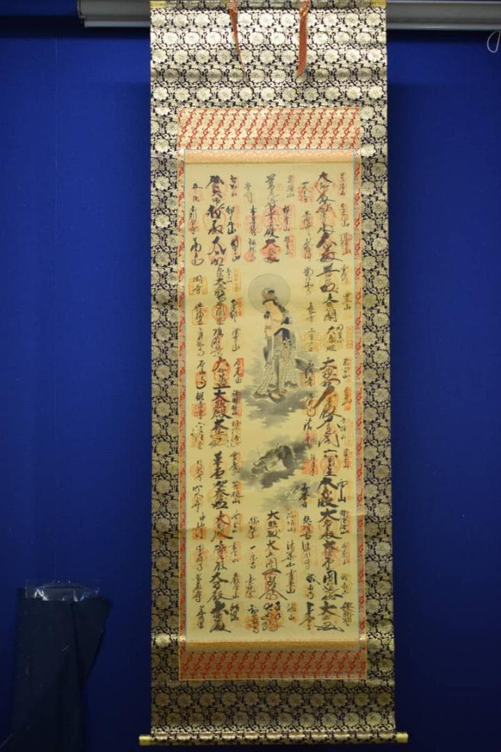 真作/西国三十三ヶ所/三十三ヵ所霊場集印肉筆掛軸/布袋屋掛軸HE-139