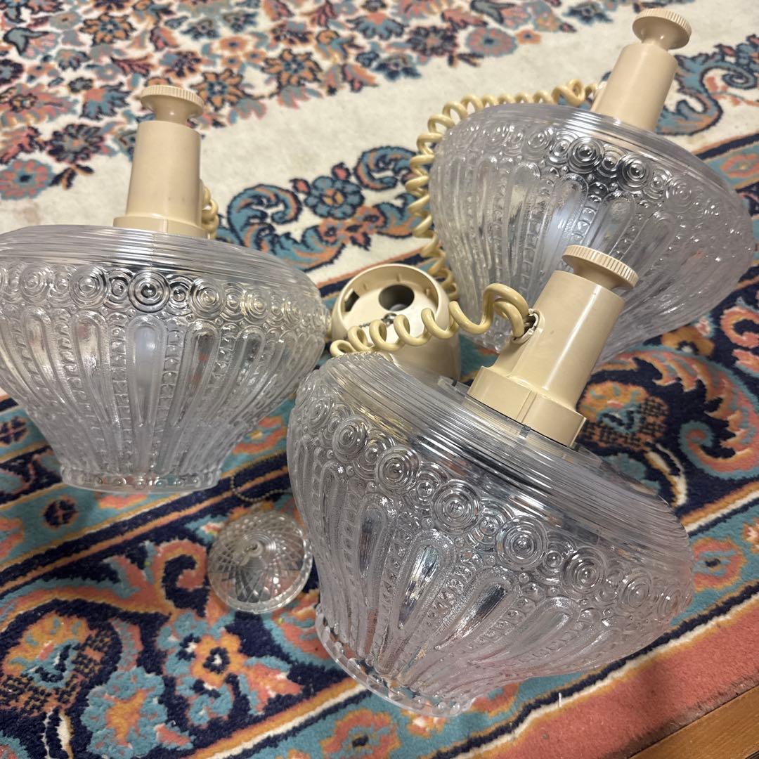 【動作確認済】昭和レトロ 日本製 クリアガラス 天井照明 アンティーク