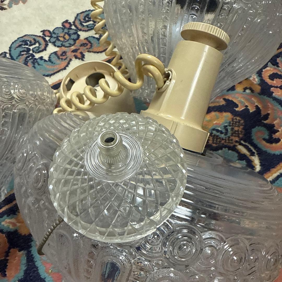 【動作確認済】昭和レトロ 日本製 クリアガラス 天井照明 アンティーク