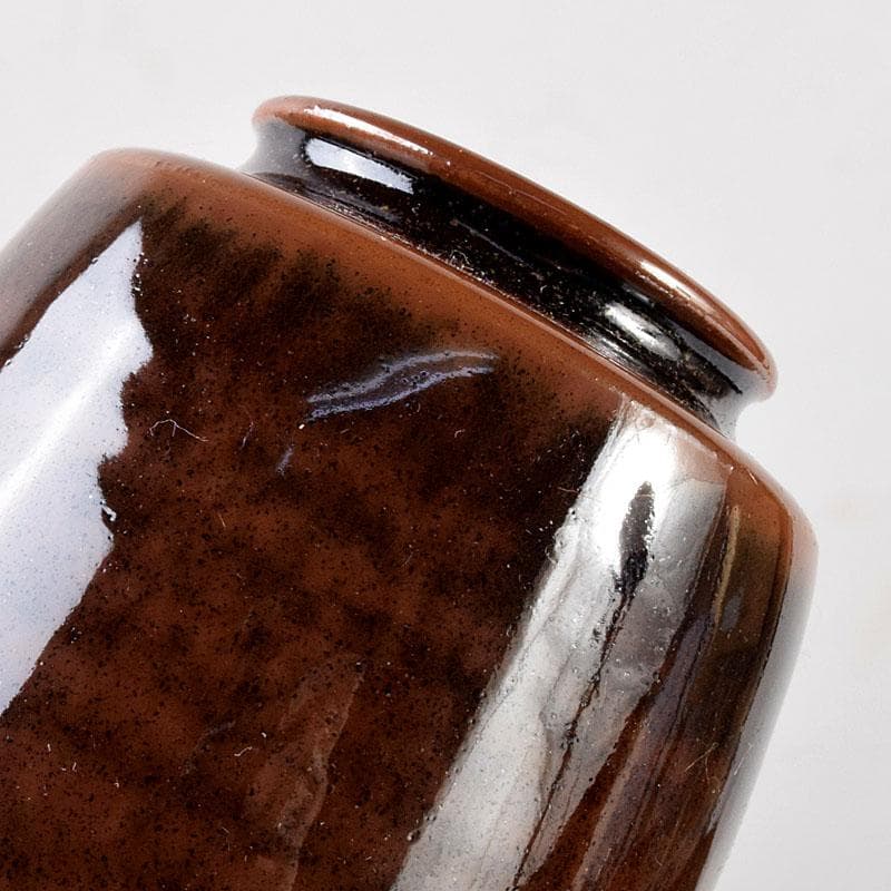 茶道具　加藤唐三郎造　古瀬戸　肩衝茶入　仕覆付　共箱　V　6978