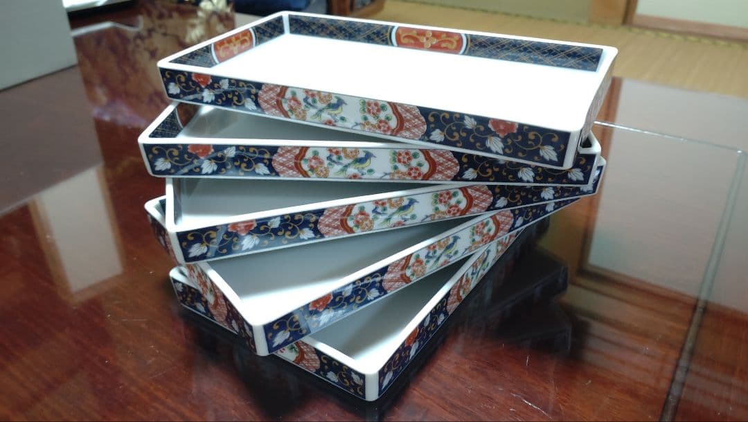 有田焼　長皿揃5枚セット　古伊万里様式色絵