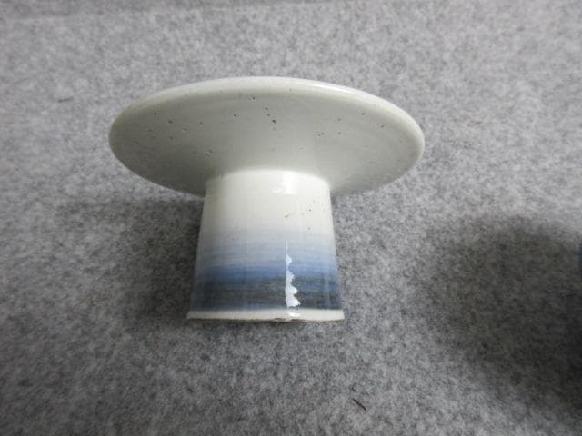 伊万里染付波に千鳥文字文盃台2個 [B28809]