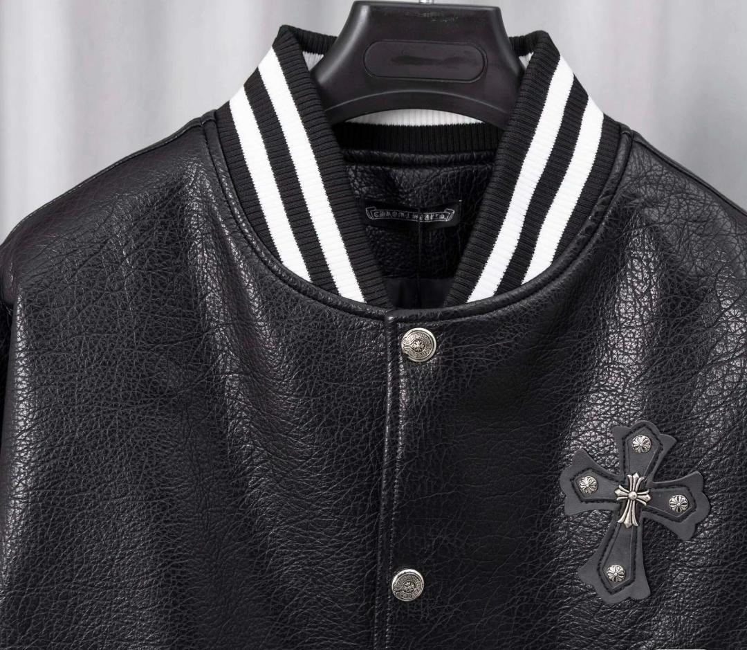 ブラック刺繍 スタジアムジャケット chrome