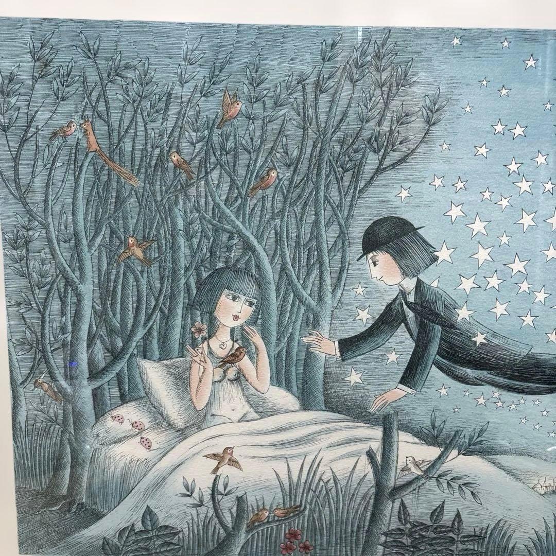 レイモン・ペイネ「銀河」星の王子様 リトグラフ 版画 サイン入 額装