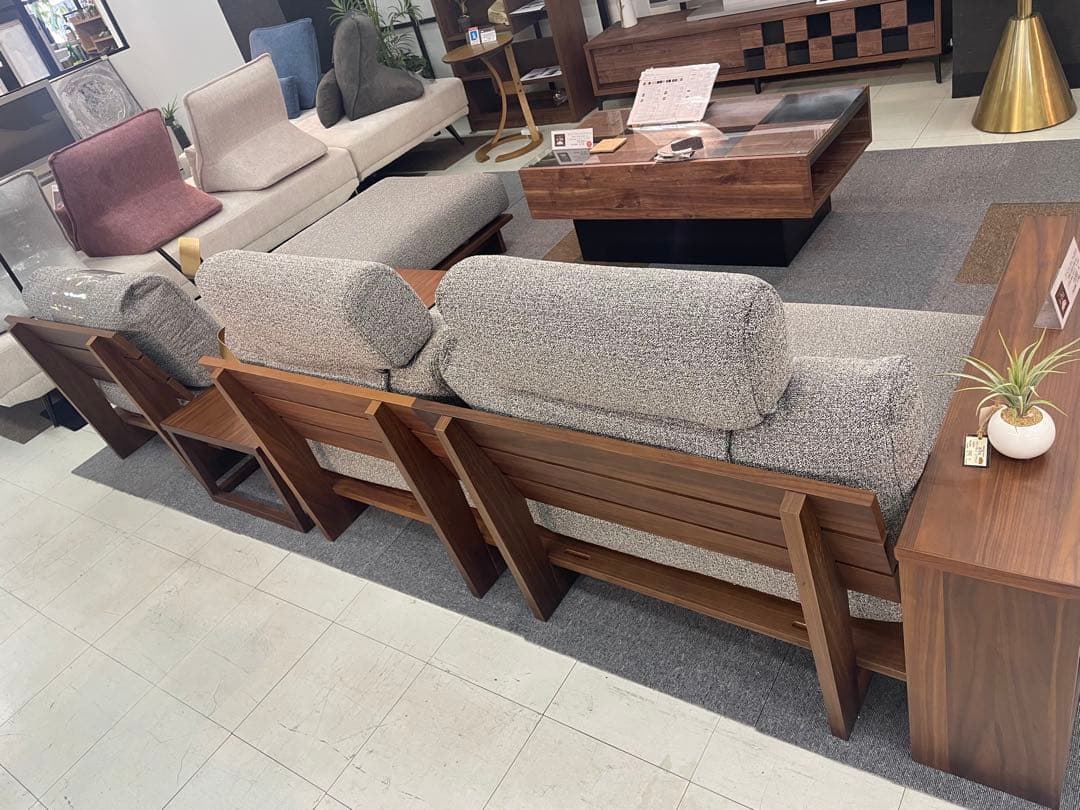 フルカバーリングカウチソファ7点セット（リブラス）