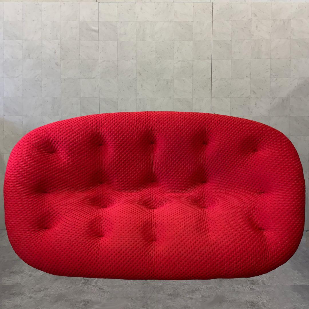 【送料無料】リーンロゼ プルム 2Pソファ レッド MAXI生地！