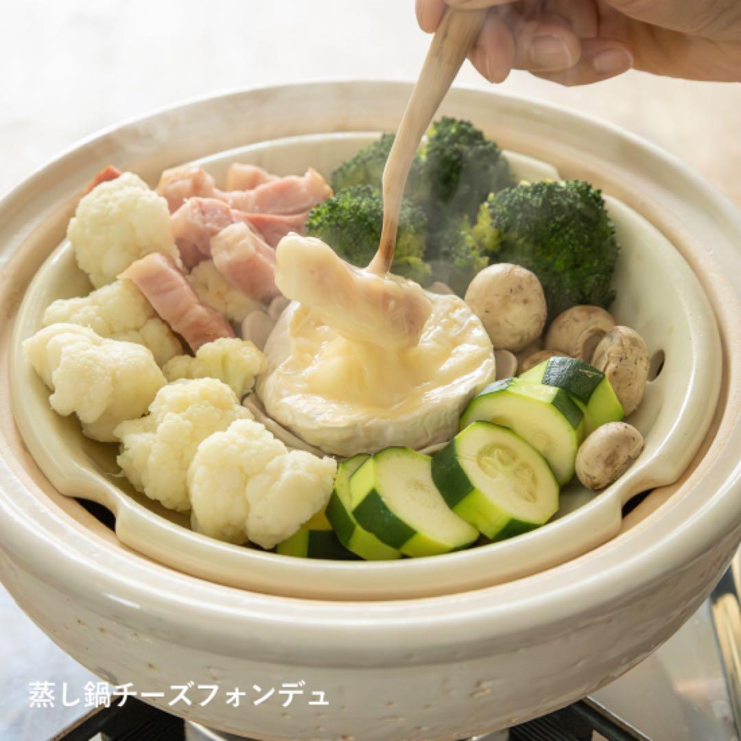 長谷園 ヘルシー蒸し鍋 白（中）