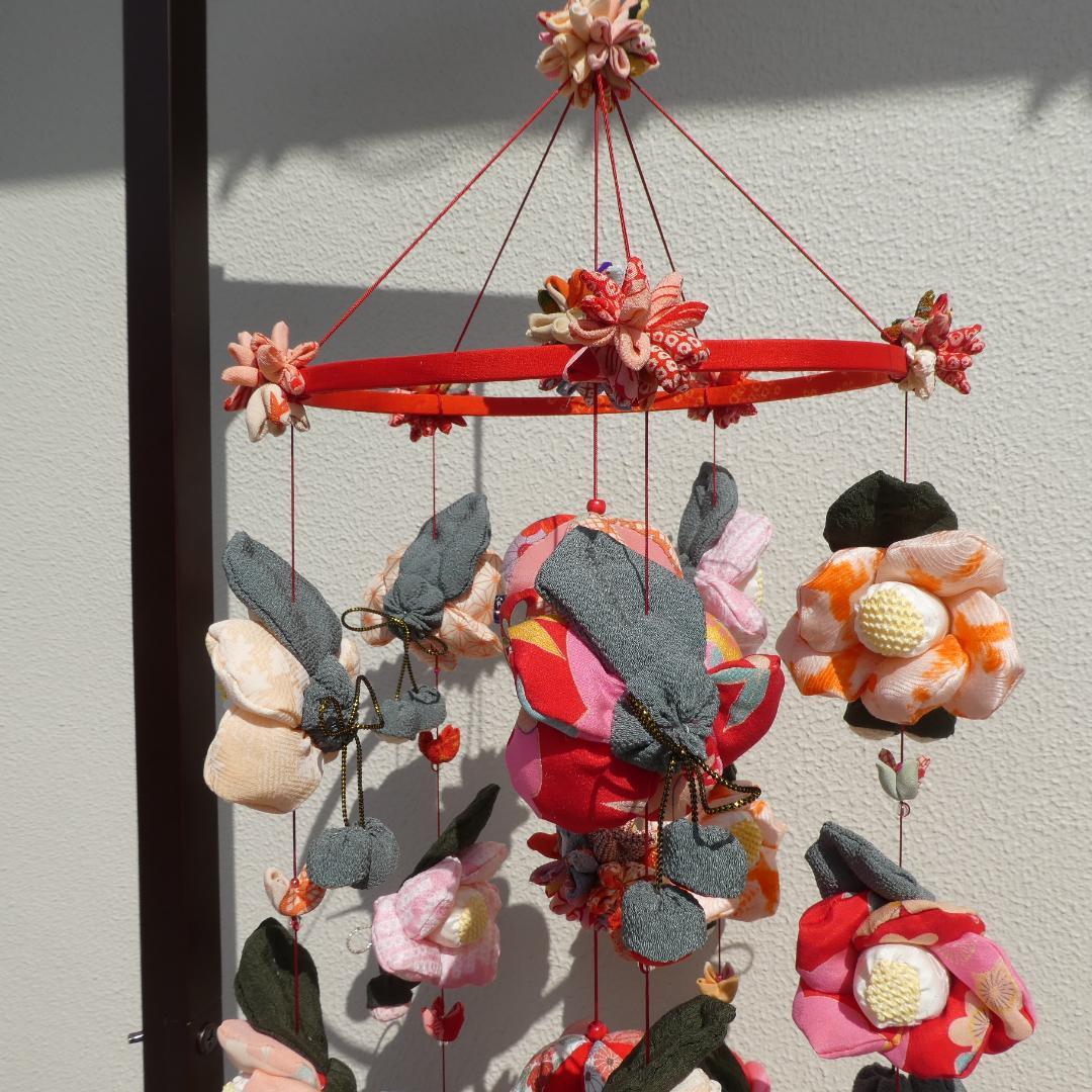 古布　正絹　吊るし雛　錦紗縮緬　疋田模様　麻の葉　くくり花　さげもん　鬼しぼ