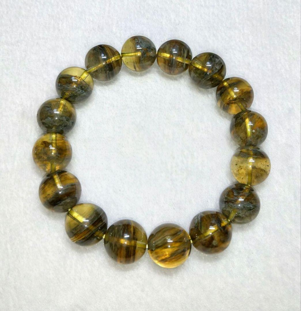 【大玉,希少】ブラックリビアングラス　ブレスレット　美品　レア　高品質