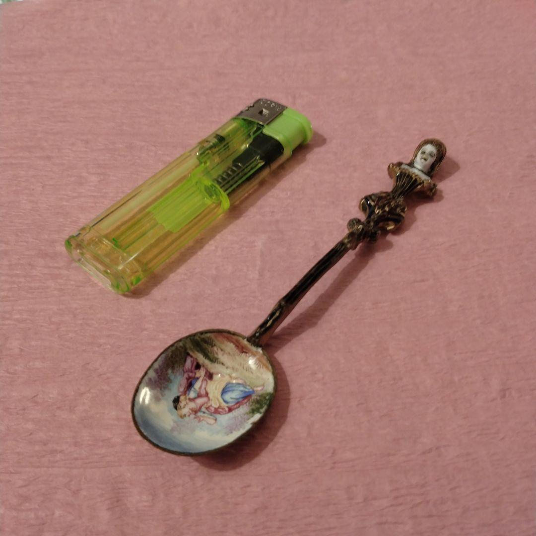 最終処分　18世紀 エナメルスプーン　肉筆