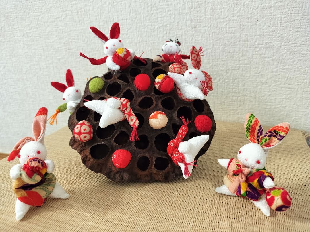はるみページ！ハスの実、、、！うさちゃん吊るし飾り！お雛様吊るし飾り！