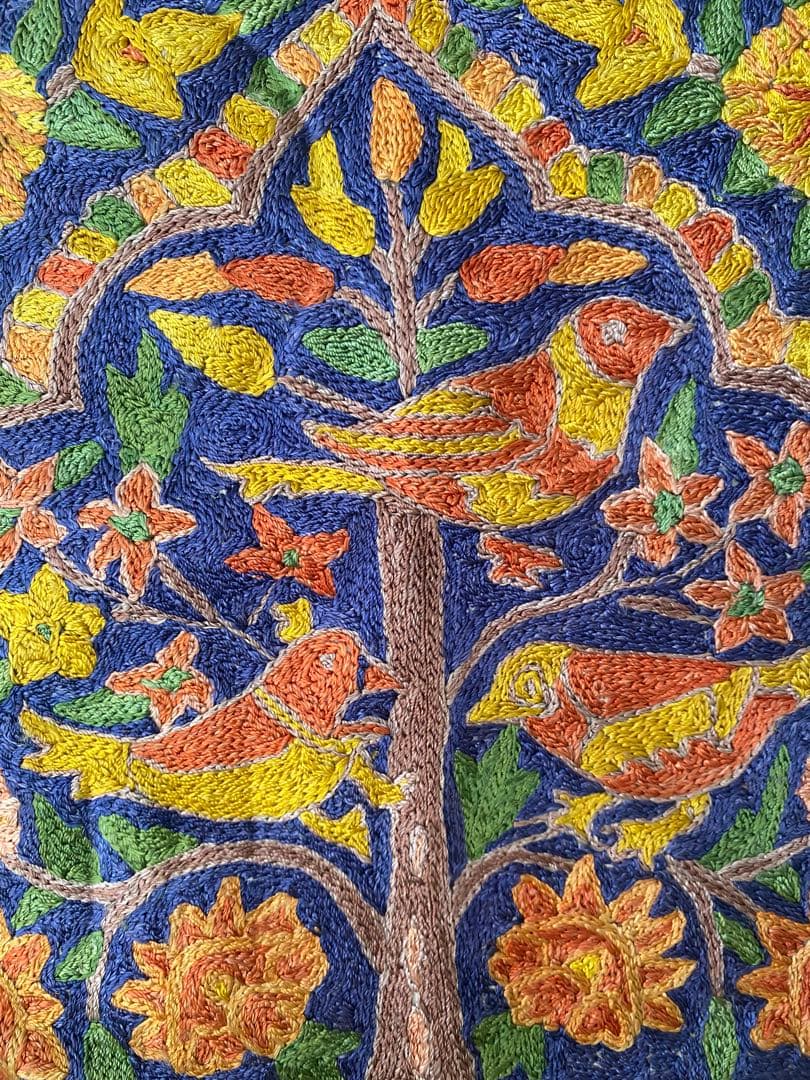 【全面シルク刺繍】クッションカバー ウズベキスタン スザニ 約38×40cm