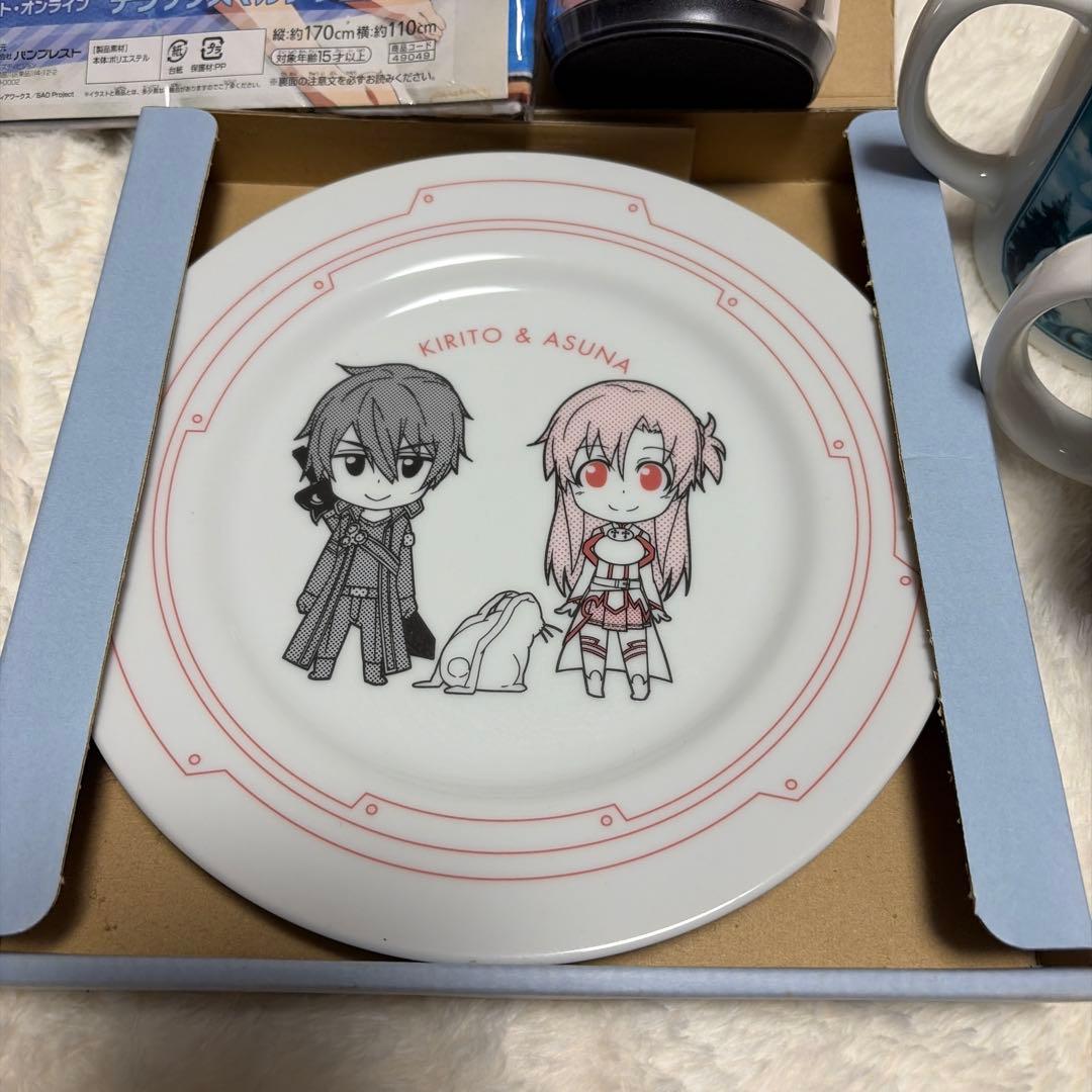 SAOプレート、マグカップ×2.ドリンクカップ、デラックスマルチクロス