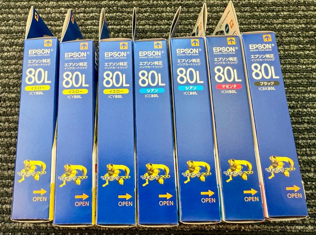 【純正】EPSON IC6CL80Lインクカートリッジ６色×２箱＆各色インク多数