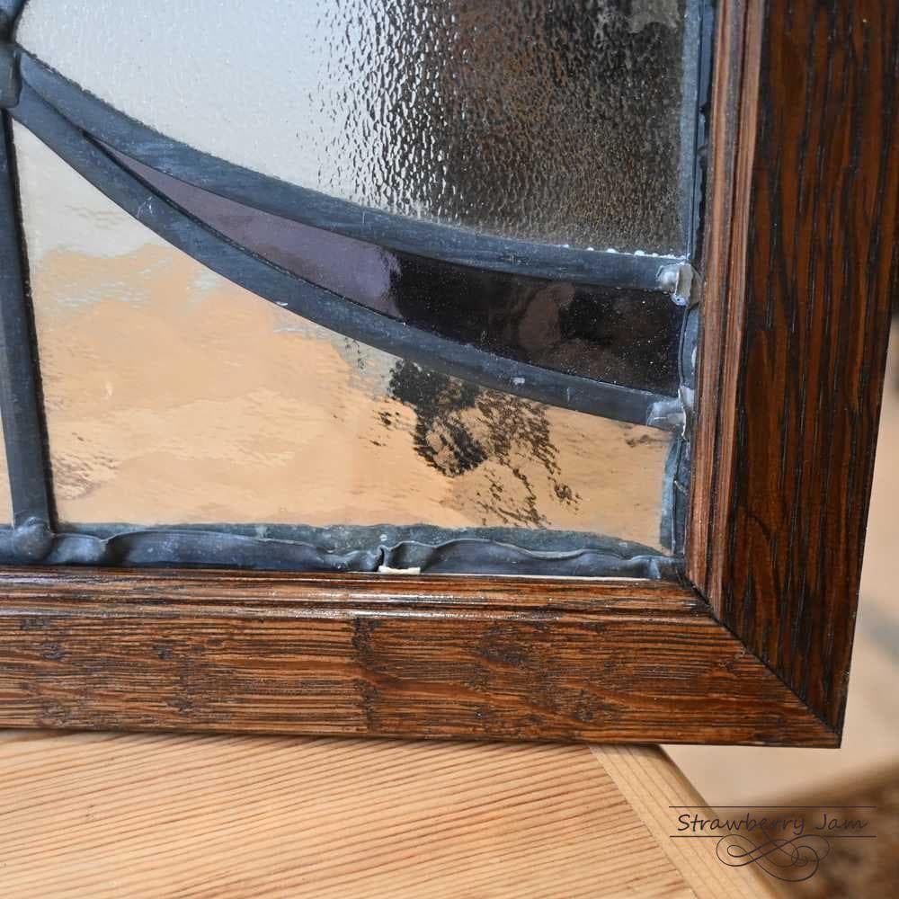 L3710-52 英国アンティーク ステンドグラス バラ 窓枠 建材 インテリア